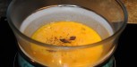 brouillade d'oeuf à la truffe, cuisson au bain-marie