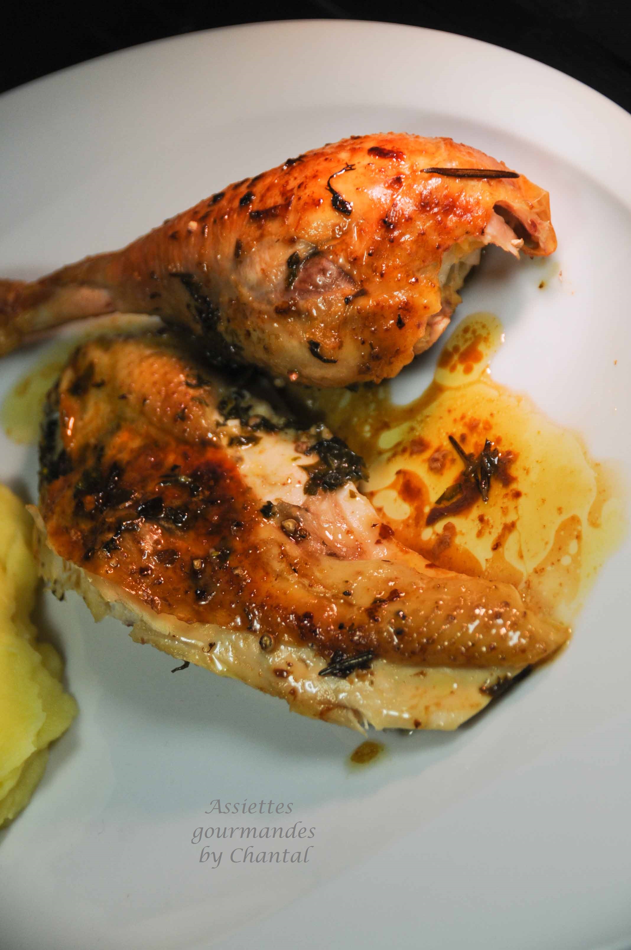 Blanc de poulet rôti au beurre d'herbes, Poulet