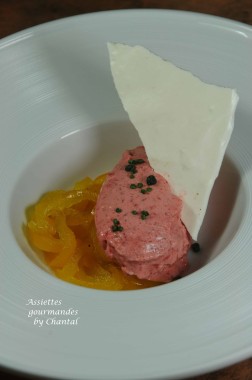 Sorbet aux fraises au Thermomix et poivrons confits