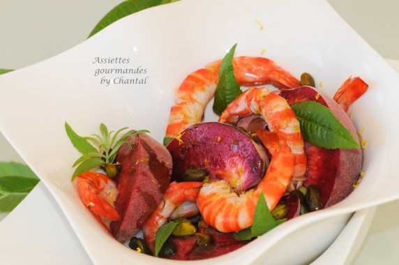 Salade peches crevettes 2