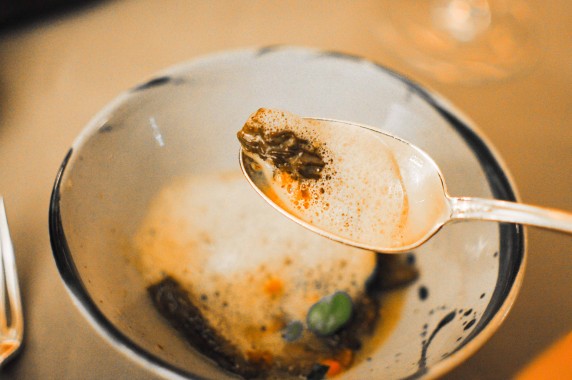 Céphalopodes comme des tagliatelles en salade