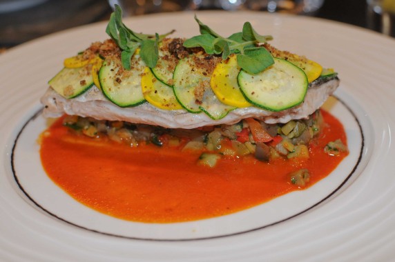 Daurade royale en habit de courgettes