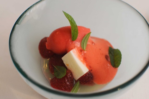 dessert fraises verveine