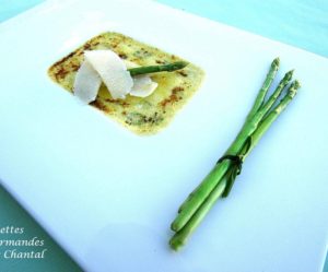 Crème brûlée aux asperges et au parmesan