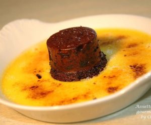 Crème brûlée aux truffes noires et biscuit chocolat