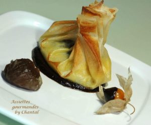 Aumônières aux marrons glacés et à la crème frangipane