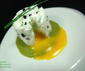 Pour changer des Oeufs de Pâques : Blanc manger d'oeuf, truffe et crème de petits pois....la recette de Jean -François Piège