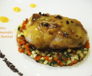 Ris de veau glacés aux épices et à la mangue