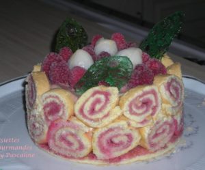 Gâteau litchi framboise