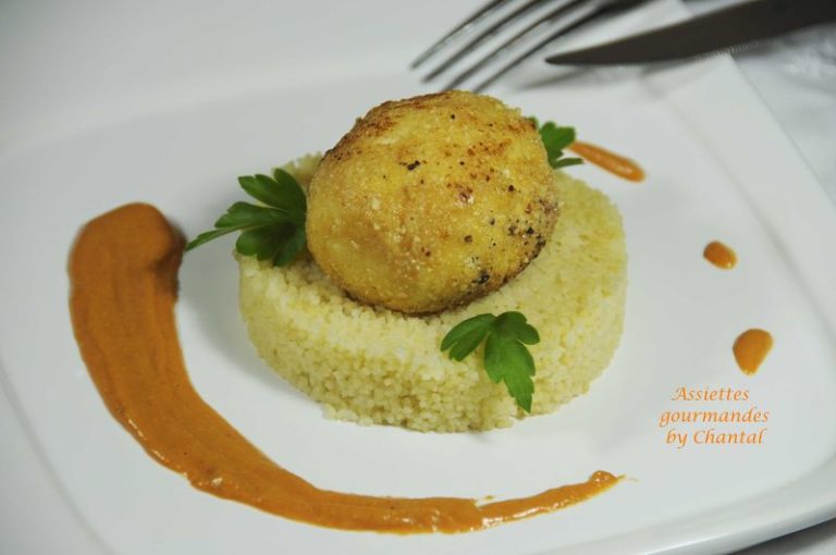 Oeuf mollet pané aux cacahuètes et bisque de homard Assiettes Gourmandes