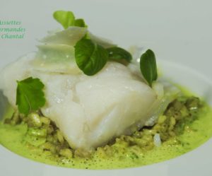 Cabillaud vapeur, risotto vert au persil