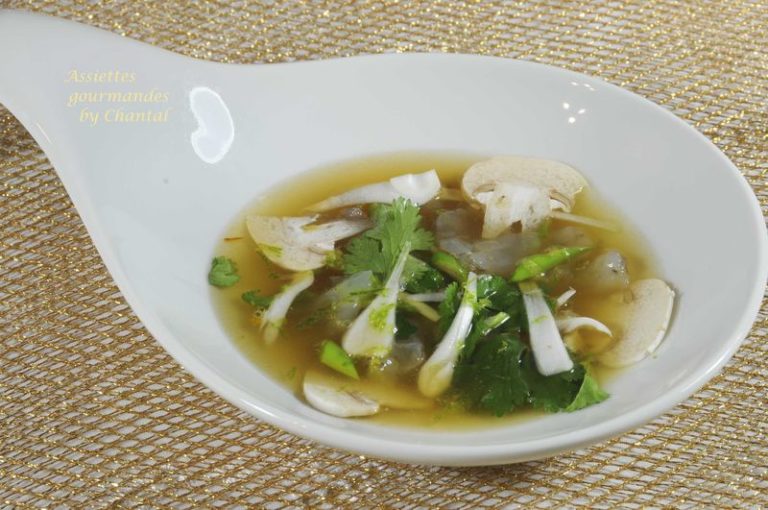 Gambas en bouillon asiatique