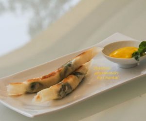 Croustillants de poisson à la vinaigrette de mangue (recette de Mickaël Féval)