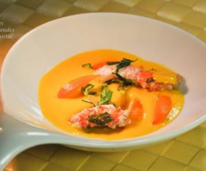 Bouillon de carottes citronnelle et langoustines (recette de William Ledeuil)