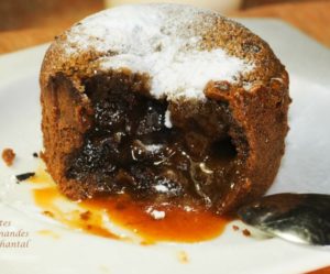 Moelleux au chocolat, coeur fondant au caramel salé