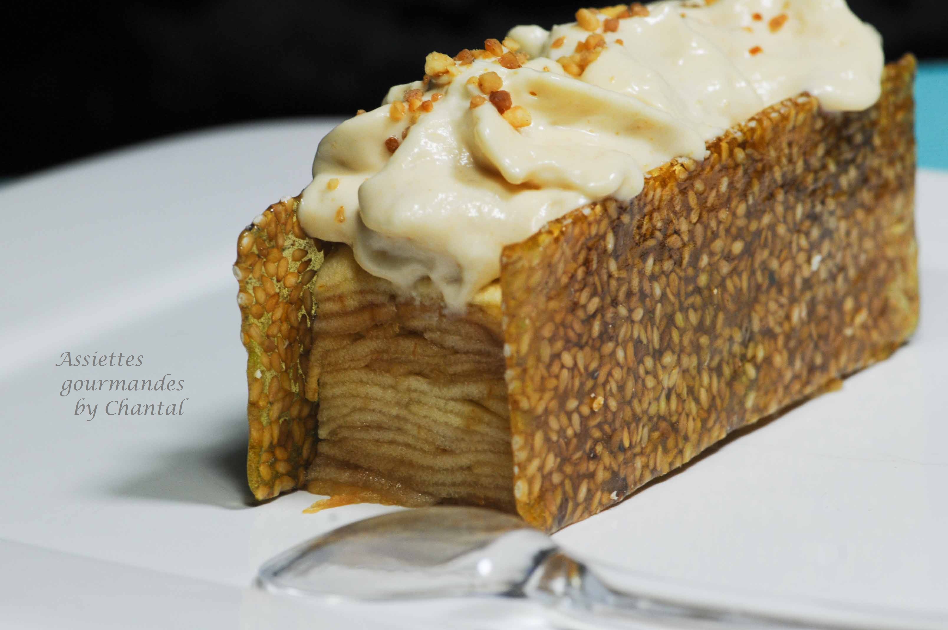 Gateau De Pommes Nougatine Et Espuma Cacahuetes Assiettes Gourmandes