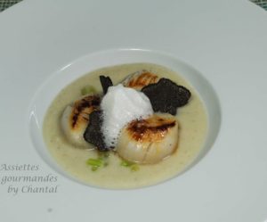 Saint-Jacques, truffe et céleri en texture... avec le Chef Jérôme Bourcié chez Assiettes Gourmandes!