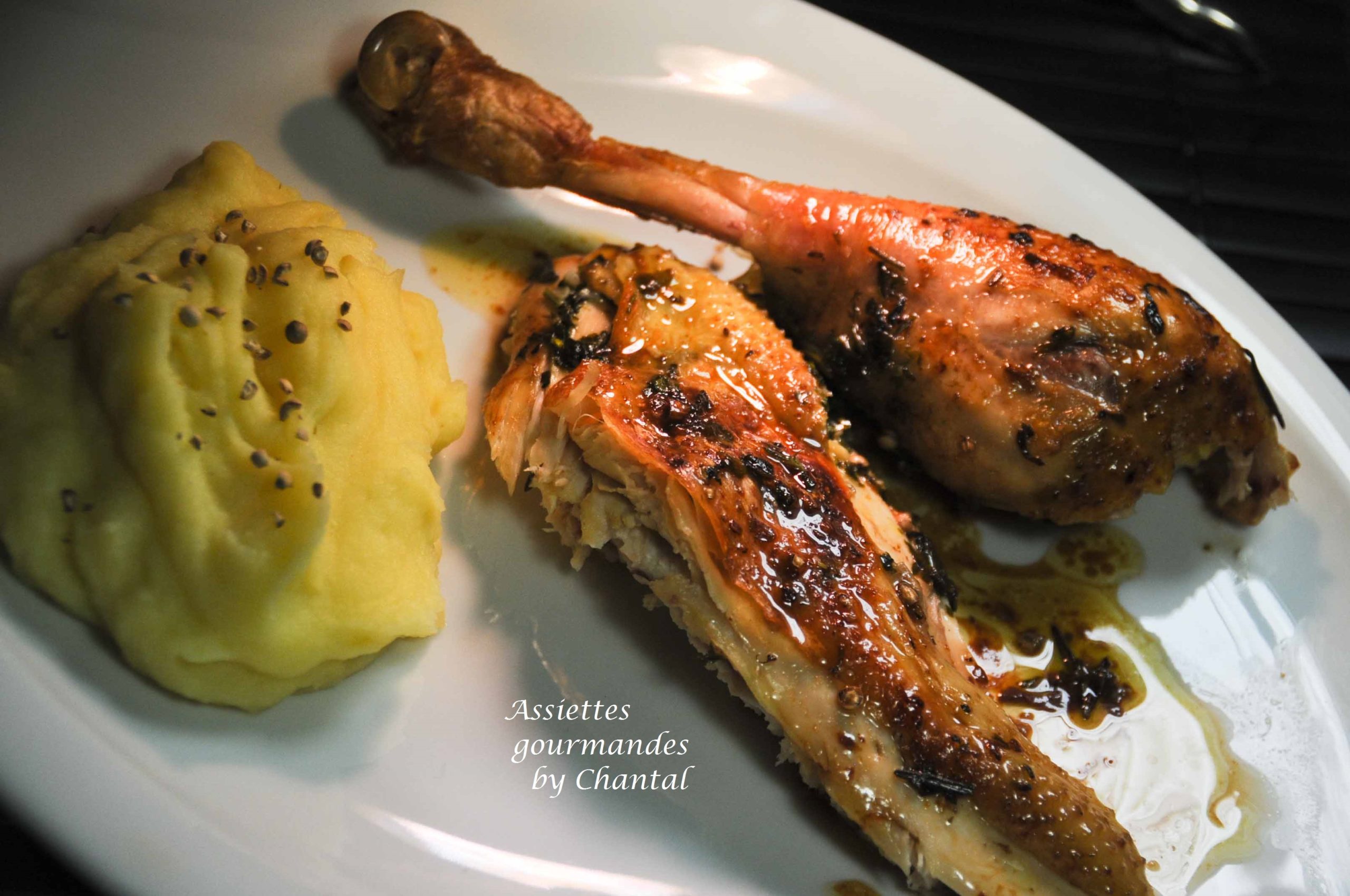 Blanc de poulet rôti au beurre d'herbes, Poulet