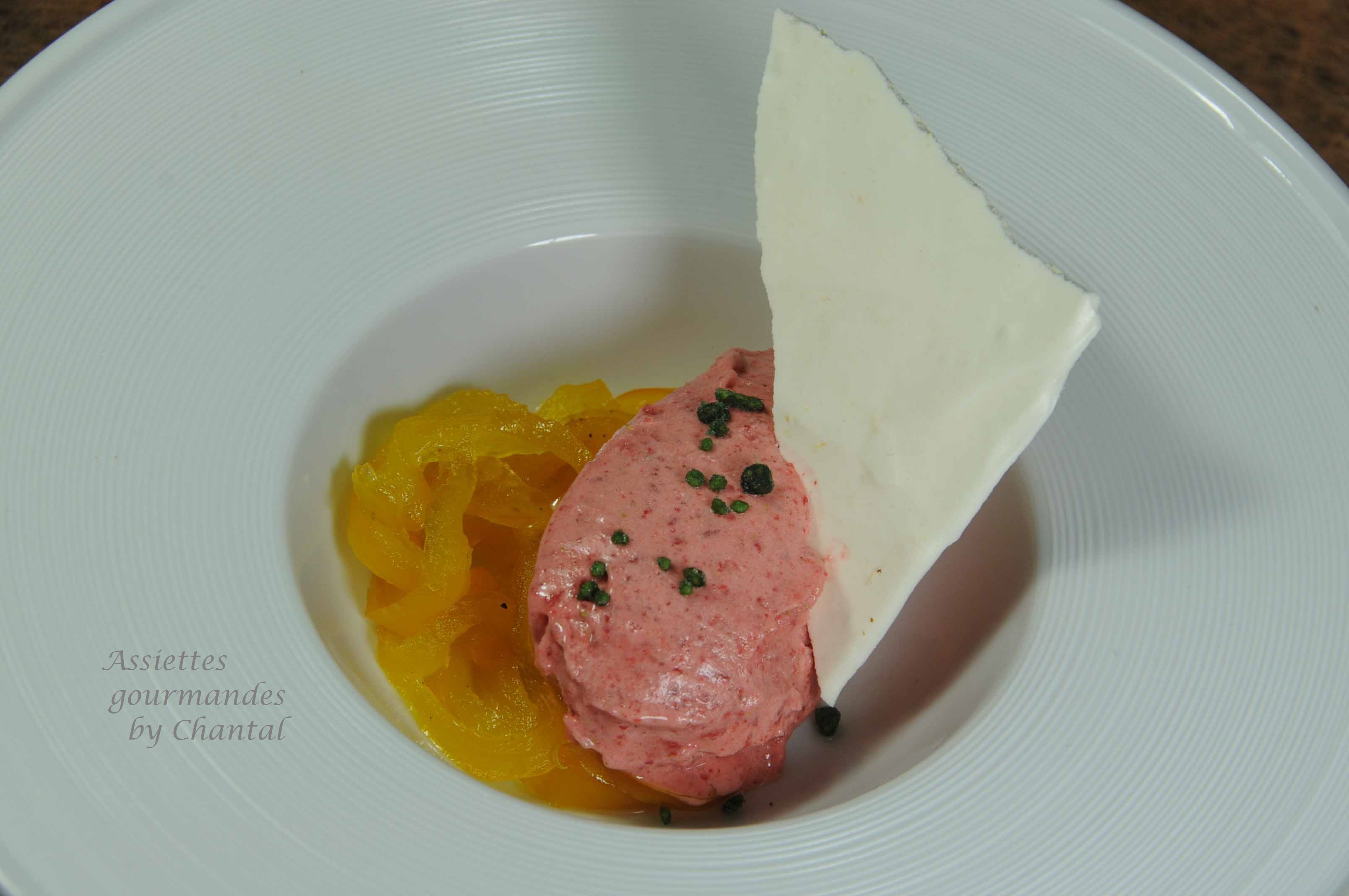 Sorbet aux fraises au Thermomix et poivrons confits