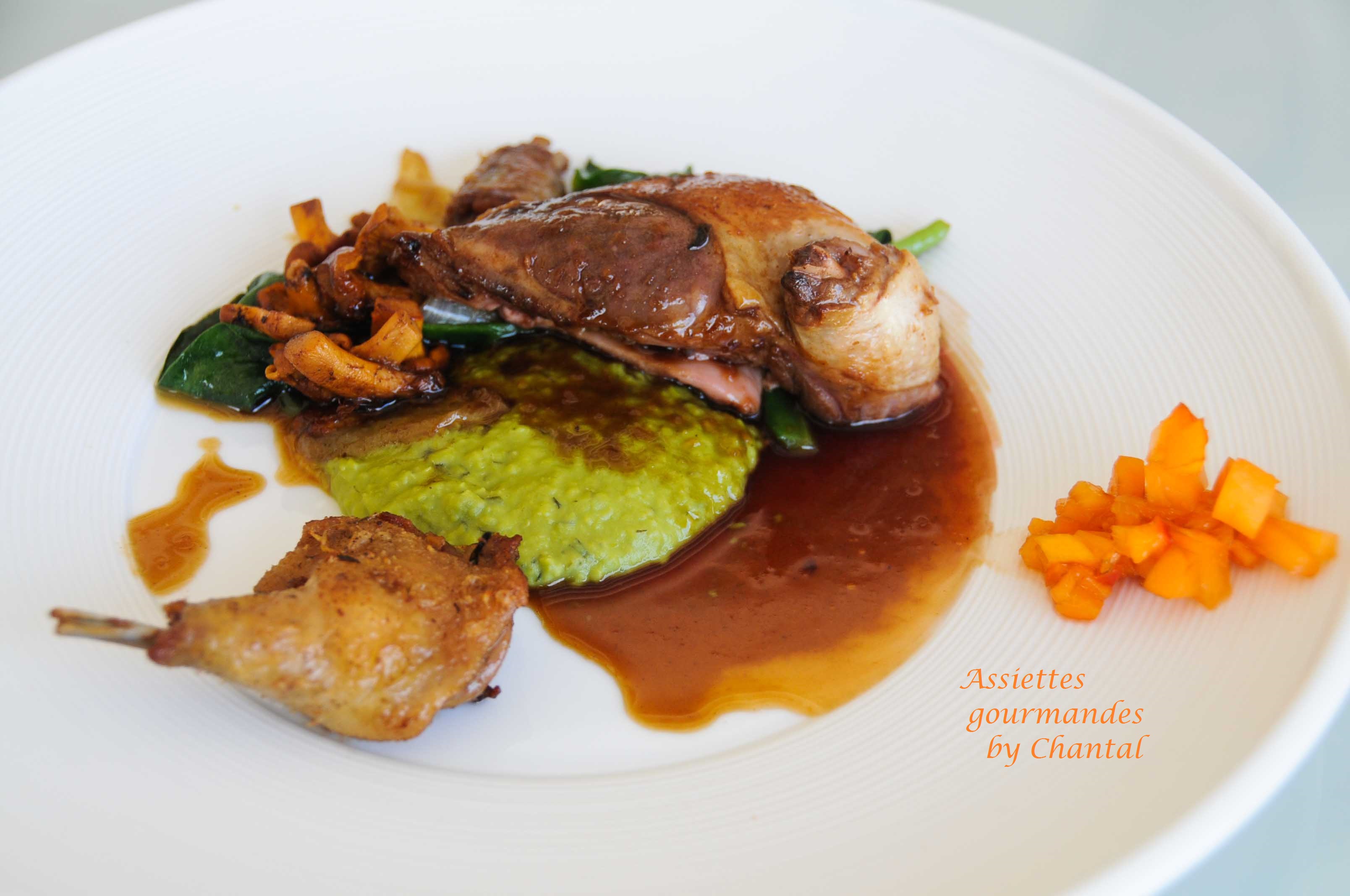 Temps De Cuisson Pigeonneau Au Four Pigeon cuit sous vide basse température et ses cuisses confites, purée de  petits pois à la sarriette - Assiettes Gourmandes
