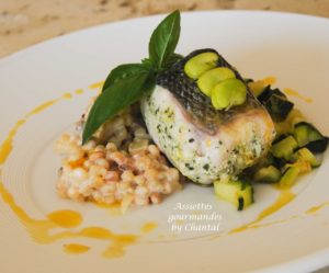 Bar sauvage, risotto de Fregola Sarda