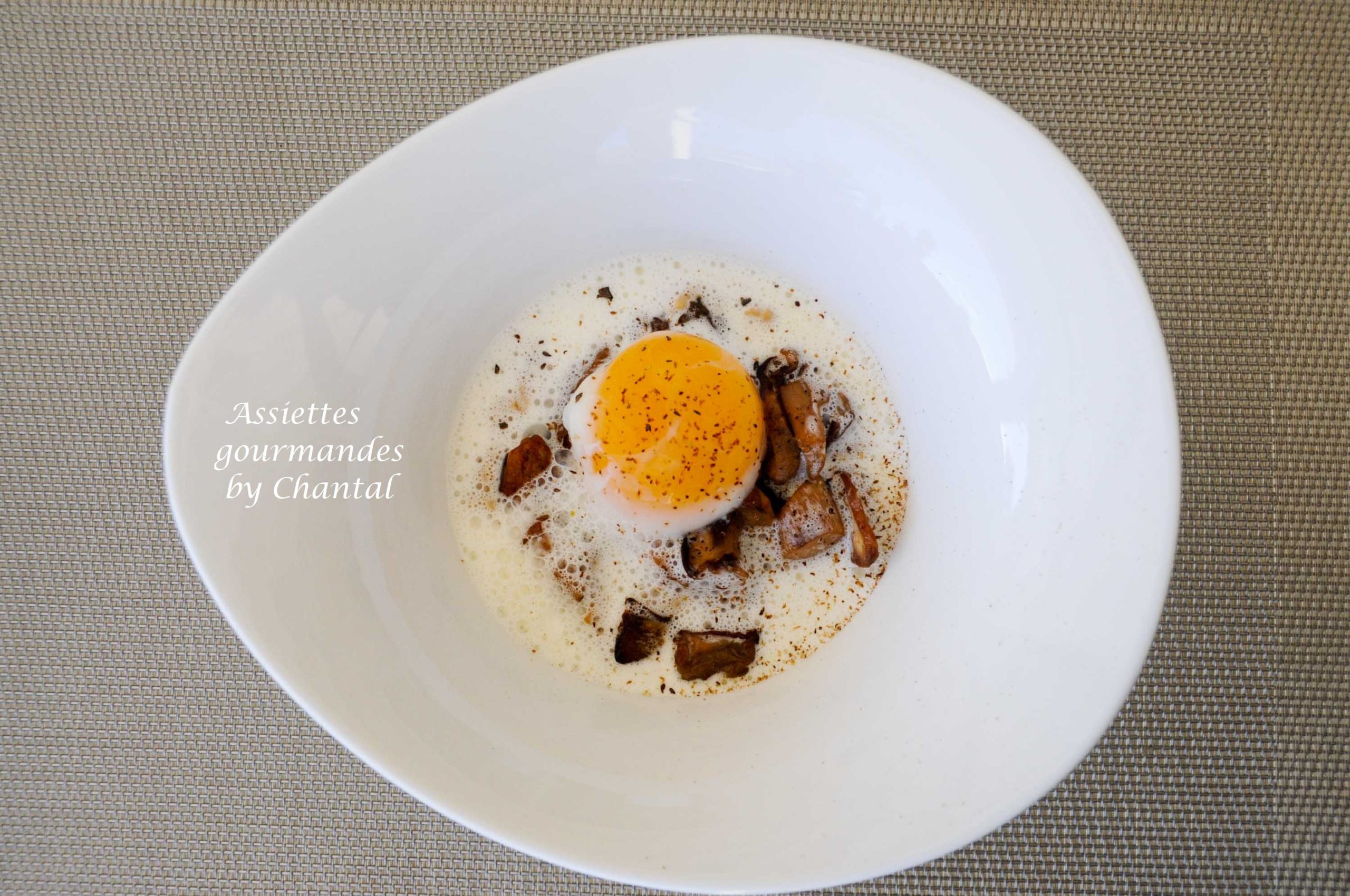 Oeuf parfait à 64°, cèpes et Parmesan - Assiettes Gourmandes