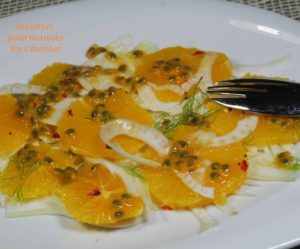 Salade d'oranges et fenouil, vinaigrette passion