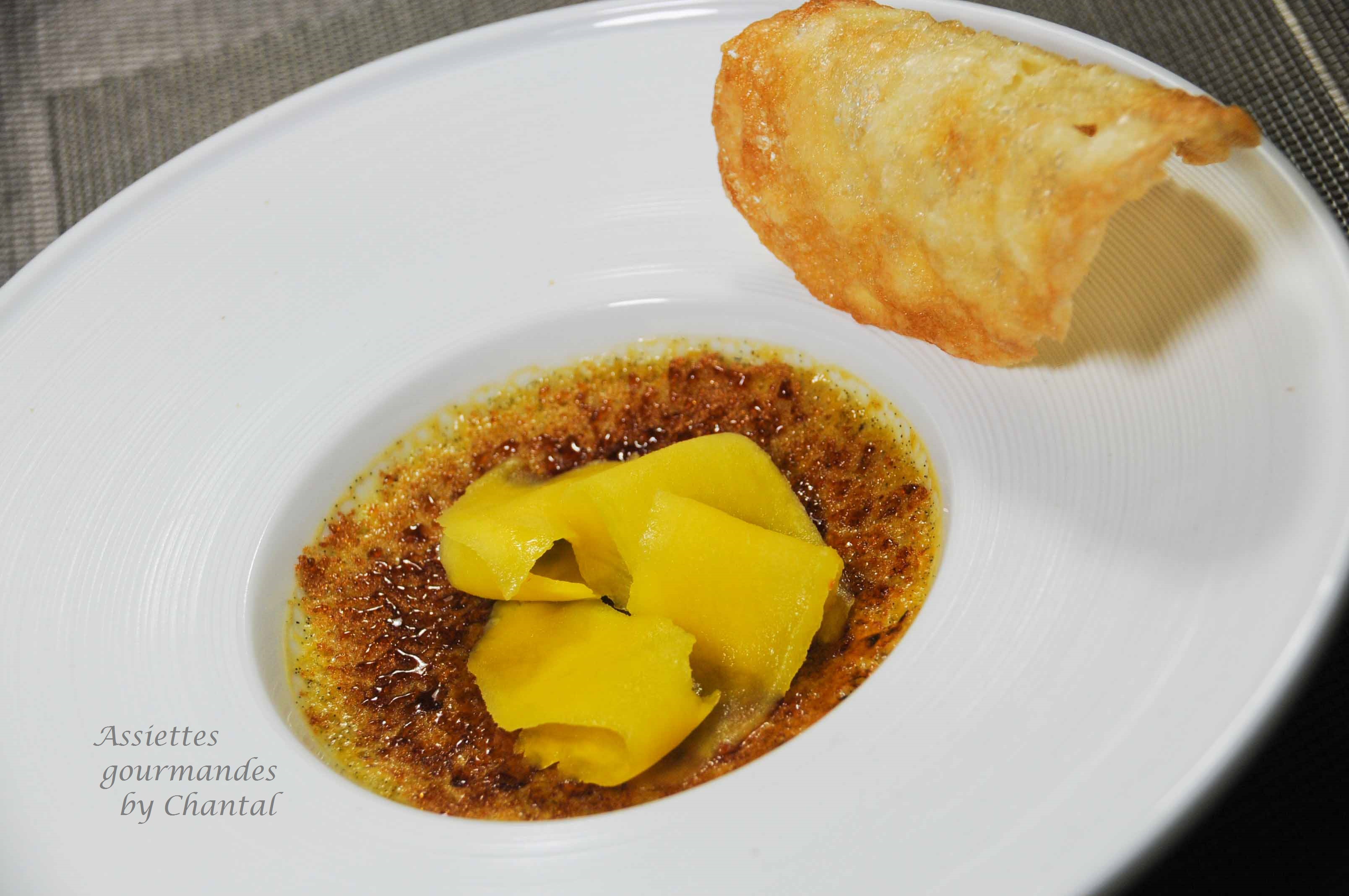 Crème brûlée noix de coco, citronnelle et gingembre