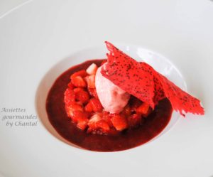 Dessert aux fraises [et sorbet fraises Thermomix]... un dessert tout rouge de Christophe Felder 