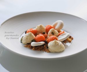 Melon, espuma amande, meringues - Recette de melon 