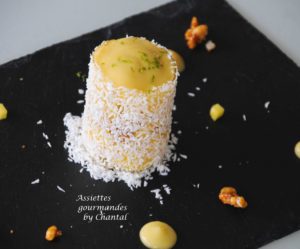 Recette de Christelle Brua : Dessert coco mangue 
