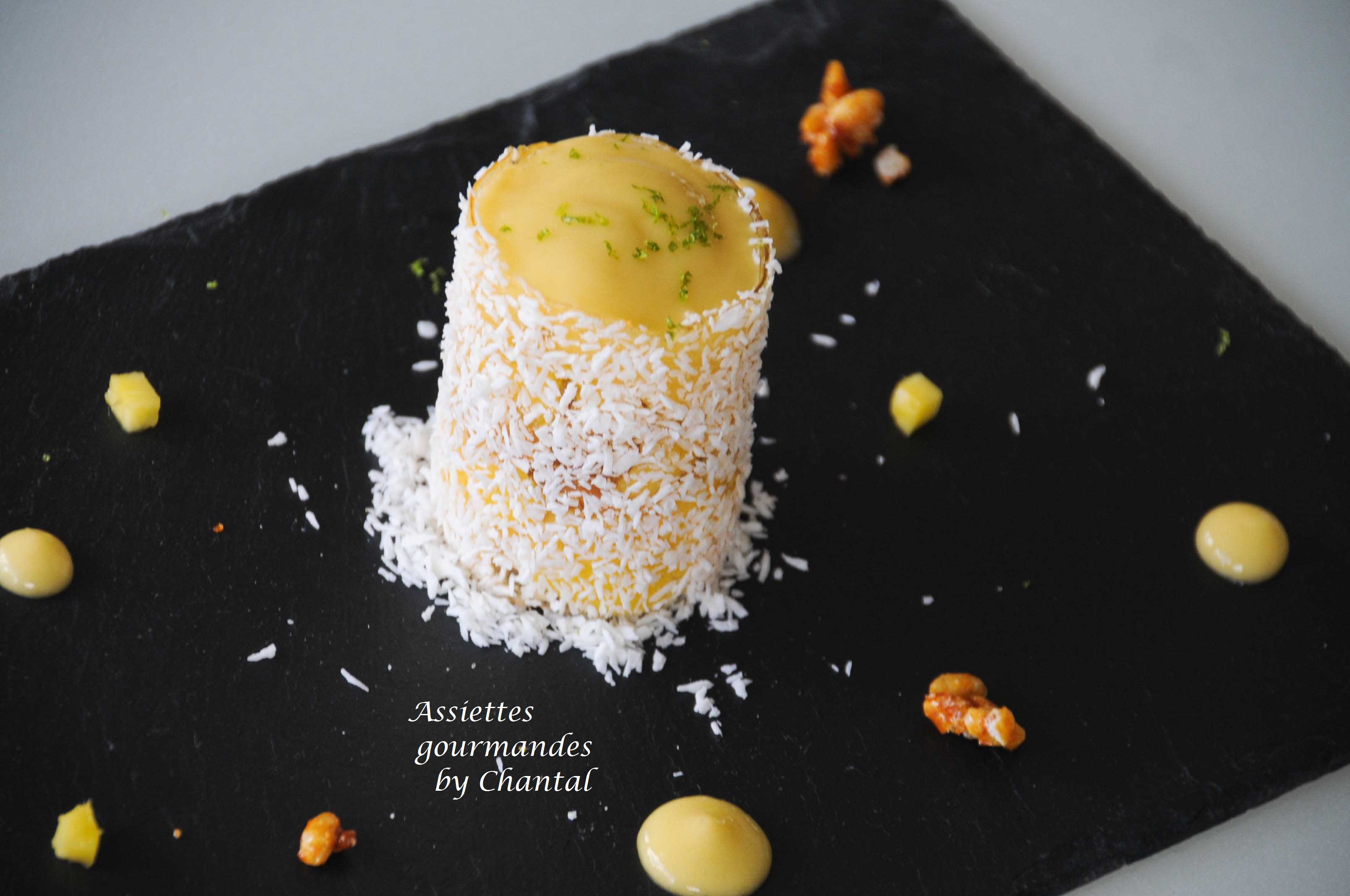 Recette de Christelle Brua : Dessert coco mangue