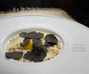 Petit épeautre façon risotto, jaune d'oeuf, truffe et crème de parmesan... Merci Cyril Leclerc!