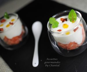 Tartare de saumon, émulsion au Comté