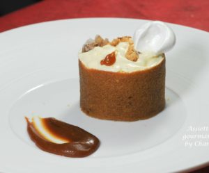 Poire, caramel et mousse de riz au lait façon Julien Noray