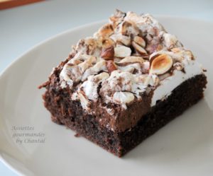 Brownie meringué au chocolat et aux noisettes