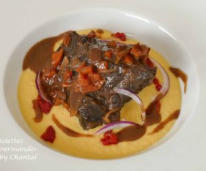 Joues de boeuf basse température, crème de maïs