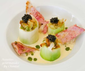 Rougets, poireaux et lait de poule, caviar - Recette inspirée par Gaëtan Gentil