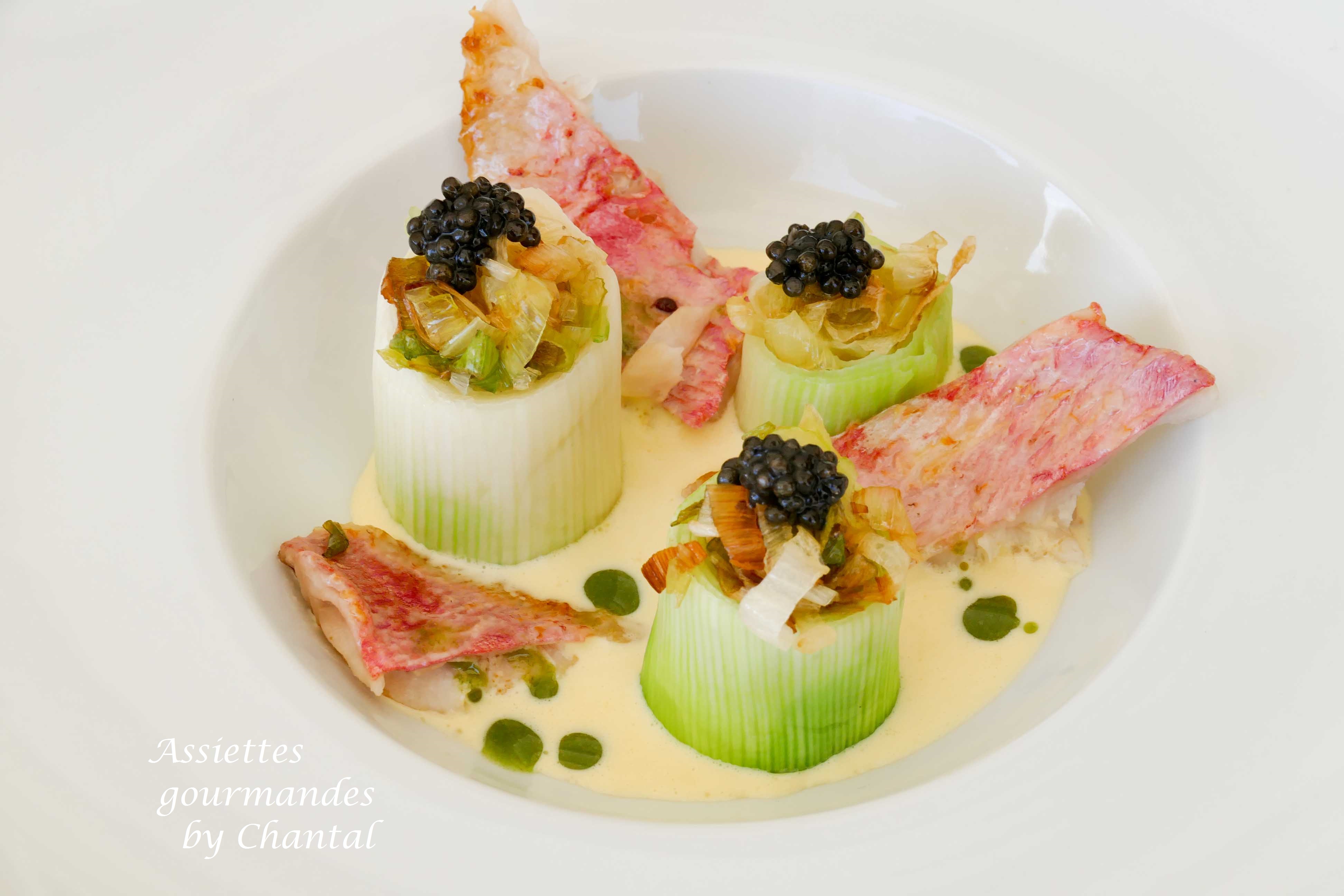 Rougets, poireaux et lait de poule, caviar – Recette inspirée par Gaëtan  Gentil - Assiettes Gourmandes