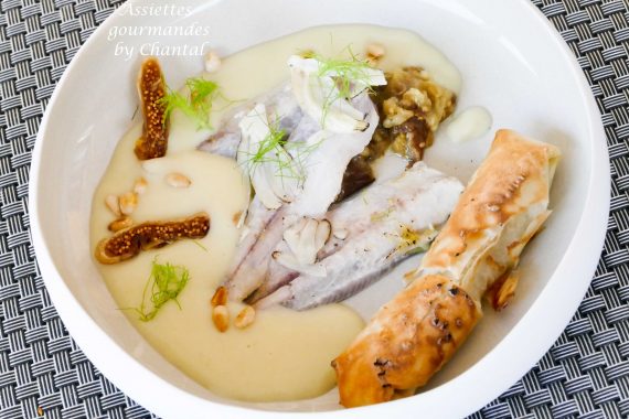 Sardines au chalumeau et soupe fenouil