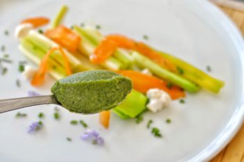 Légumes et sorbet aux herbes