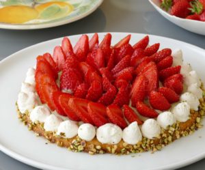 Tarte aux fraises et pistaches