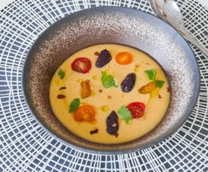 Gaspacho de tomates jaunes façon William Ledeuil