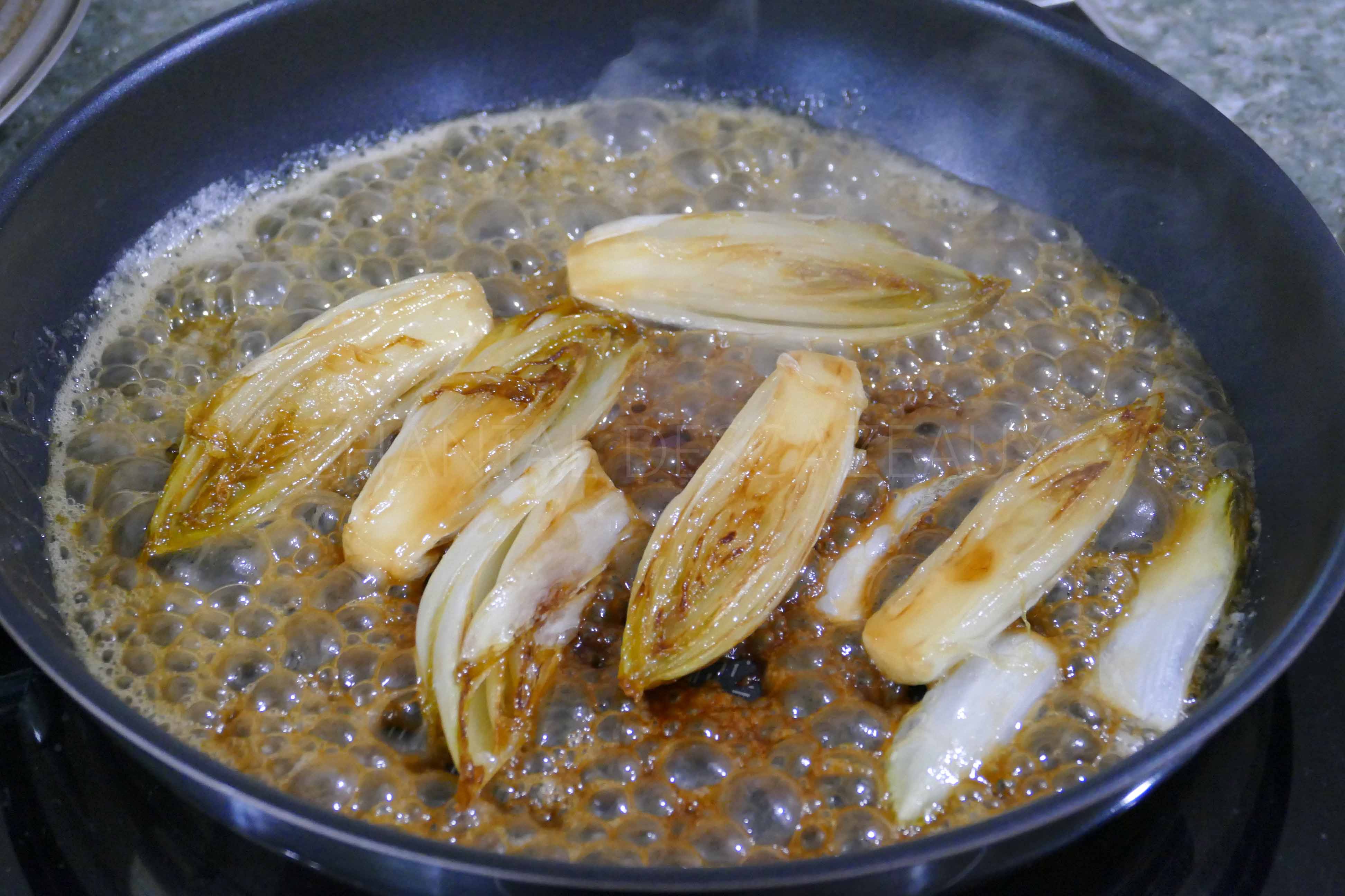 Endives Caramelisees Au Miel Scamorza Creme De Chataignes Assiettes Gourmandes