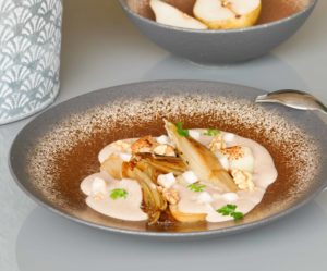 Endives caramélisées au miel, Scamorza, crème de châtaignes