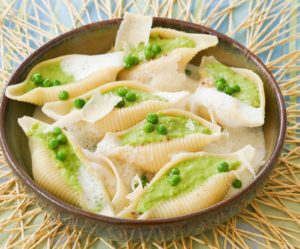 Pâtes Conchiglioni farcies aux petits pois