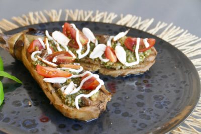 Aubergine au Pesto de basilic